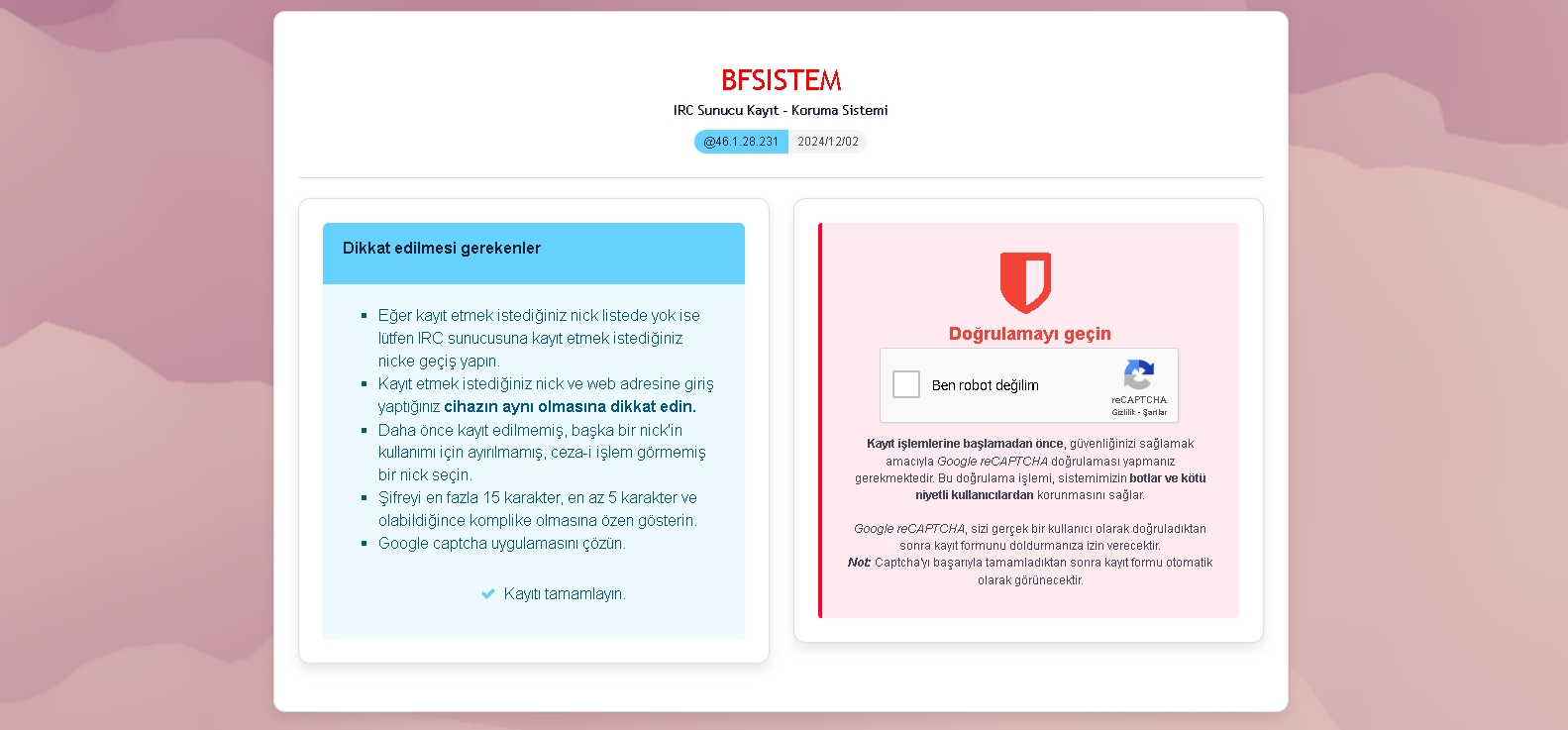 IRCServices - Web kay�t modulu / C - PHP